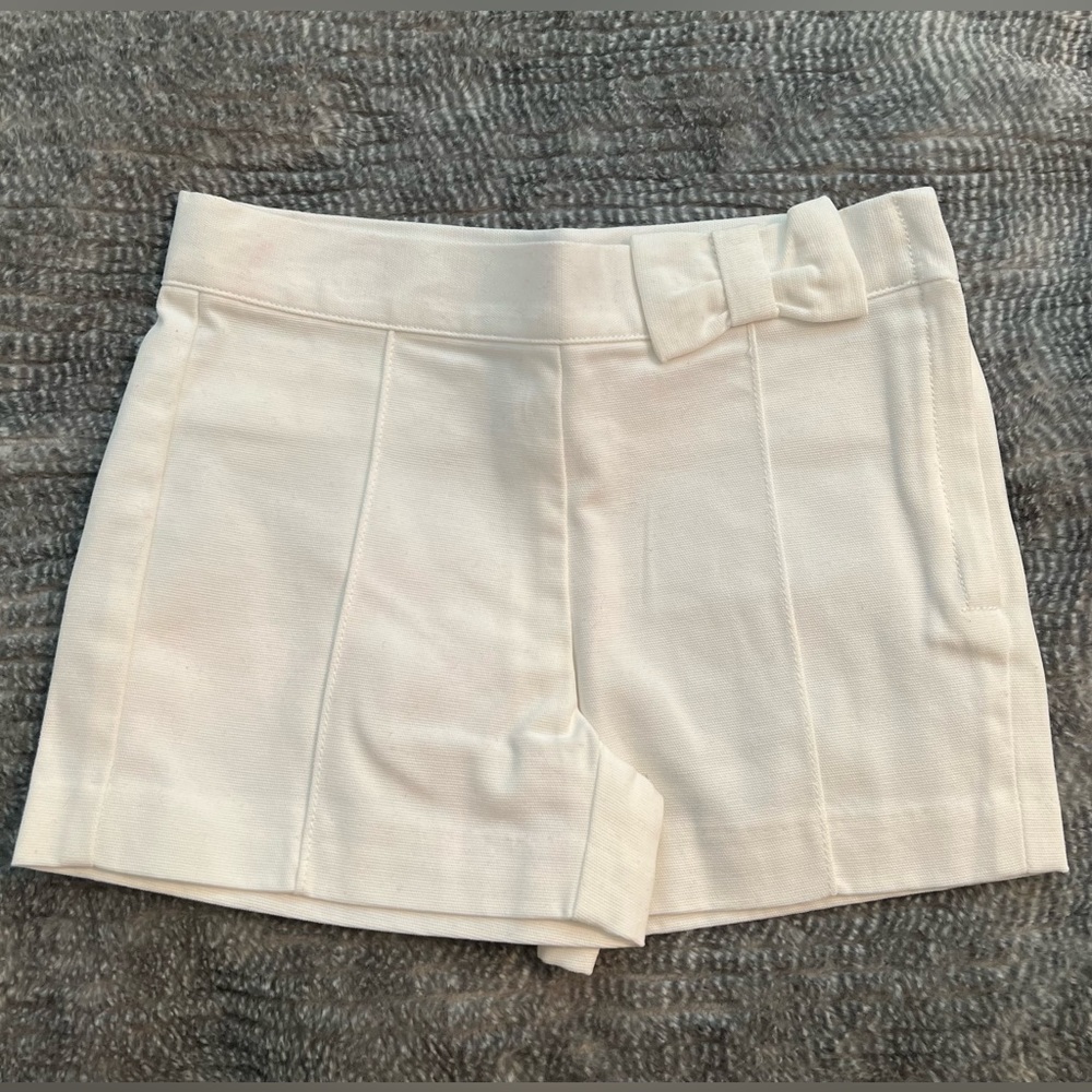 Janie and Jack white shorts with bow for little girl size 3.  New with tags.